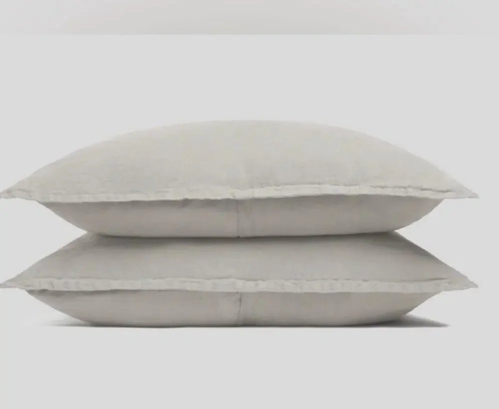 NWT $99 PARACHUTE 100% Linen Pillow Sham Set(2) STANDARD Bone